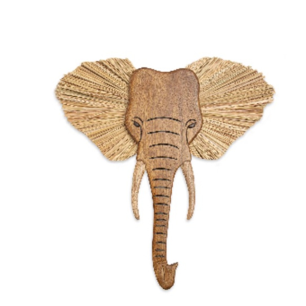 ✨ Brand New, In Box ✨ Crane Baby Safari Elephant Wooden Wall Decor